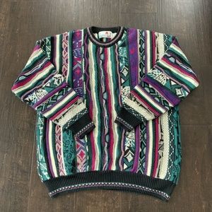 Vintage Florence Tricot Sweater 3D Texture Long Sleeve Mens XL